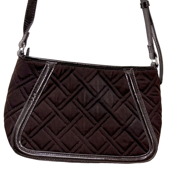 Vera Bradley Crossbody Handbag Espresso Brown Trapeze Microfiber Quilted RETIRED - Picture 2 of 9
